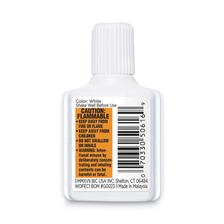 BIC® Wite-Out Extra Coverage Correction Fluid, 20 ml Bottle, White, 1/Dozen (BICWOFEC12WE)