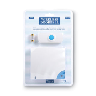 Tatco Wireless Doorbell, Battery Operated, 1.38w x 0.75d x 3.5h, Bone (TCO57910)