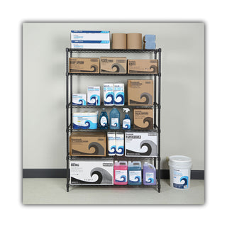 Alera® NSF Certified 6-Shelf Wire Shelving Kit, 48w x 18d x 72h, Black Anthracite (ALESW664818BA)