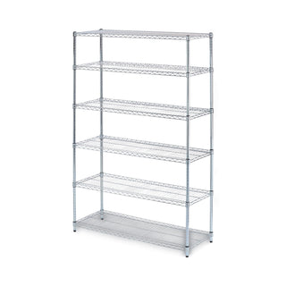 Alera® NSF Certified 6-Shelf Wire Shelving Kit, 48w x 18d x 72h, Silver (ALESW664818SR)