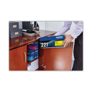 Brother TN221Y Toner, 1400 Page-Yield, Yellow (QY9381)