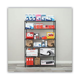 Alera® NSF Certified 6-Shelf Wire Shelving Kit, 48w x 18d x 72h, Black Anthracite (ALESW664818BA)