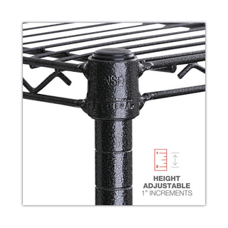 Alera® NSF Certified 6-Shelf Wire Shelving Kit, 48w x 18d x 72h, Black Anthracite (ALESW664818BA)