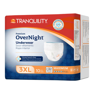 Tranquility® Premium OverNight™ Unisex Adult Absorbent Underwear Pull On with Tear Away Seams 3X-Large Disposable Heavy Absorbency (1252478_BG)