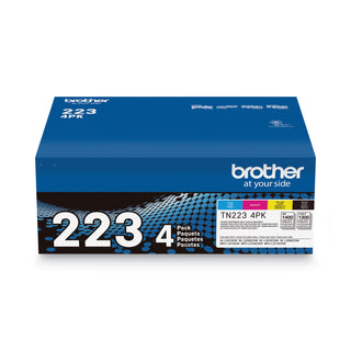 Brother TN2234PK Toner, 1,400/1,300 Page-Yield, Black/Cyan/Magenta/Yellow (BRTTN2234PK)