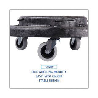 Boardwalk® Refuse Container Utility Dolly, 300 lb Capacity, 18.25" Diameter, Gray (UNSDOLLY)