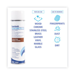 Boardwalk® Furniture Polish, Lemon, 19 oz Aerosol Spray, 12/Carton (BWK346ACT)