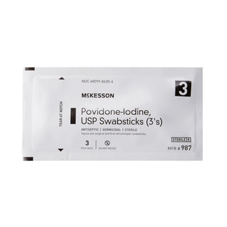 McKesson Impregnated Swabstick 10% Strength Povidone-Iodine Individual Packet Sterile (854753_PK)