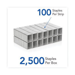 Swingline® Light Touch Heavy-Duty Staples, 0.63" Leg, 0.5" Crown, Steel, 2,500/Box (SWI90009)