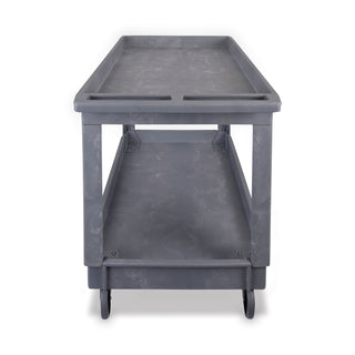 Boardwalk® Two-Shelf Utility Cart, Plastic, 2 Shelves, 300 lb Capacity, 24" x 40" x 31.5", Gray (UNS4024UCGRA)