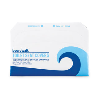 Boardwalk® Premium Half-Fold Toilet Seat Covers, 14.17 x 16.73, White, 250 Covers/Sleeve, 20 Sleeves/Carton (BWKK5000)