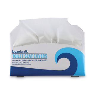 Boardwalk® Premium Half-Fold Toilet Seat Covers, 14.17 x 16.73, White, 250 Covers/Sleeve, 20 Sleeves/Carton (BWKK5000)