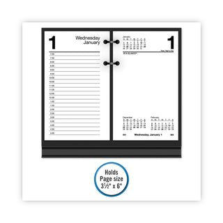 AT-A-GLANCE® Desk Calendar Base for Loose-Leaf Refill, 3.5 x 6, Black (AAGE1700)