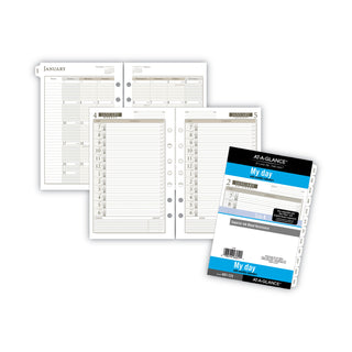AT-A-GLANCE® 1-Page-Per-Day Planner Refills, 8.5 x 5.5, White Sheets, 12-Month (Jan to Dec): 2025 (AAG48112521)