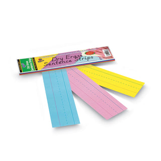 Pacon® Dry Erase Sentence Strips, 12 x 3, Assorted, 20 per Pack (PAC5188)