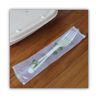 World Centric® TPLA Compostable Cutlery, Fork, 6.3", White, 750/Carton (WORFOPSI)