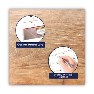 AT-A-GLANCE® Marbled Desk Pad, Marbled Stone Artwork, 22 x 17, White/Multicolor Sheets, Clear Corners, 12-Month (Jan to Dec): 2025 (AAG89702)