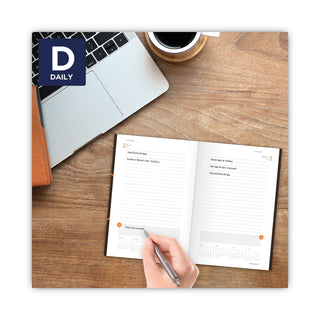 AT-A-GLANCE® One-Day-Per-Page Planning Notebook, 9 x 6, Dark Brown/Orange Cover, 12-Month (Jan to Dec): 2025 (AAG70620130)