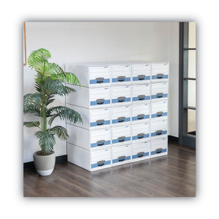 Bankers Box® STOR/DRAWER STEEL PLUS Extra Space-Savings Storage Drawers, 10.5" x 25.25" x 5.25", White/Blue, 12/Carton (FEL00302)