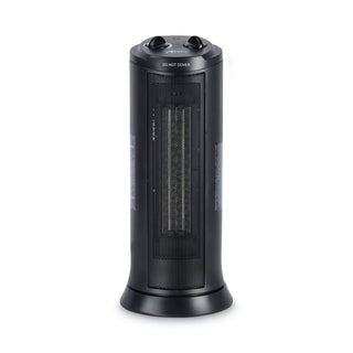 Alera® Mini Tower Ceramic Heater, 7 3/8"w x 7 3/8"d x 17 3/8"h, Black (ALEHECT17)