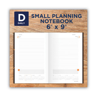 AT-A-GLANCE® One-Day-Per-Page Planning Notebook, 9 x 6, Dark Brown/Orange Cover, 12-Month (Jan to Dec): 2025 (AAG70620130)