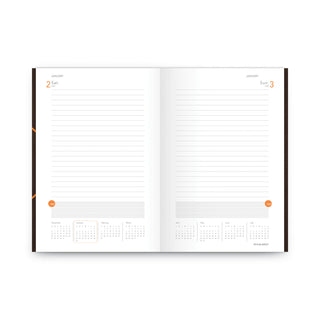 AT-A-GLANCE® One-Day-Per-Page Planning Notebook, 9 x 6, Dark Brown/Orange Cover, 12-Month (Jan to Dec): 2025 (AAG70620130)