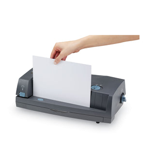 GBC® 24-Sheet 3230ST Electric 2-to-3-Hole Adjustable Punch/Stapler, 9/32" Holes, Gray (GBC7704280)