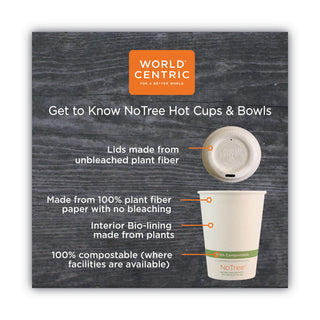 World Centric® No Tree Paper Bowls, 32 oz, 4.4" Diameter x 5.8"h, Natural, Sugarcane, 500/Carton (WORBOSU32)