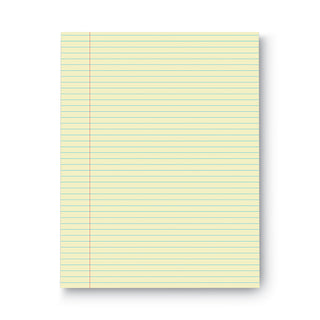 Universal® Glue Top Pads, Narrow Rule, 50 Canary-Yellow 8.5 x 11 Sheets, Dozen (UNV42000)