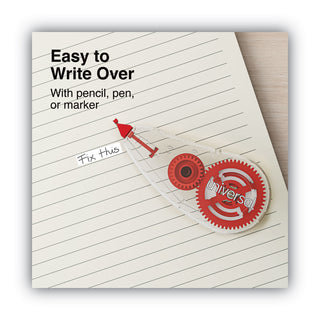 Universal® Correction Tape Dispenser, Non-Refillable, White Applicator, 0.2" x 315", 6/Pack (UNV75606)