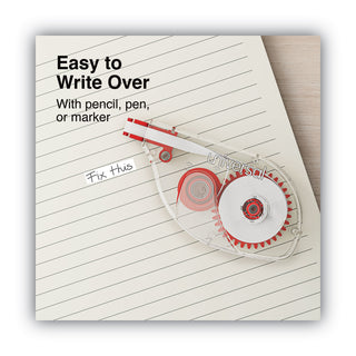 Universal® Side-Application Correction Tape, Transparent Red Applicator, 0.2" x 393", 6/Pack (UNV75610)