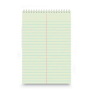 Universal® Steno Pads, Gregg Rule, Red Cover, 80 Green-Tint 6 x 9 Sheets (UNV86920)