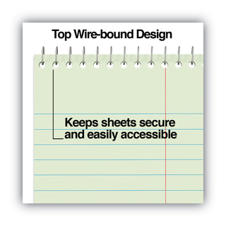 Universal® Steno Pads, Gregg Rule, Red Cover, 80 Green-Tint 6 x 9 Sheets (UNV86920)