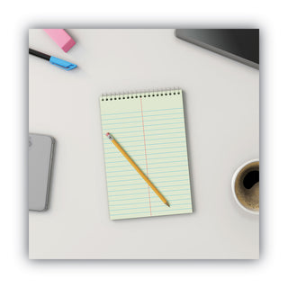 Universal® Steno Pads, Gregg Rule, Red Cover, 80 Green-Tint 6 x 9 Sheets (UNV86920)