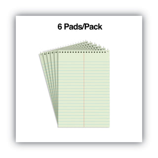 Universal® Steno Pads, Gregg Rule, Red Cover, 80 Green-Tint 6 x 9 Sheets, 6/Pack (UNV86920PK)