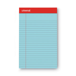 Universal® Colored Perforated Ruled Writing Pads, Narrow Rule, 50 Blue 5 x 8 Sheets, Dozen (UNV35850)