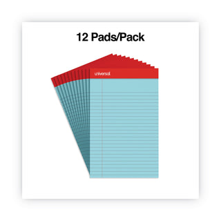 Universal® Colored Perforated Ruled Writing Pads, Narrow Rule, 50 Blue 5 x 8 Sheets, Dozen (UNV35850)