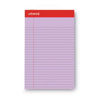 Universal® Colored Perforated Ruled Writing Pads, Narrow Rule, 50 Orchid 5 x 8 Sheets, Dozen (UNV35854)