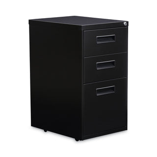 Alera® Three-Drawer Metal Pedestal File, 14.96w x 19.29d x 27.75h, Black (ALEPABBFBL)
