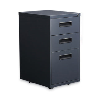 Alera® Three-Drawer Metal Pedestal File, 14.96w x 19.29d x 27.75h, Charcoal (ALEPABBFCH)