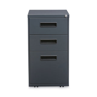 Alera® Three-Drawer Metal Pedestal File, 14.96w x 19.29d x 27.75h, Charcoal (ALEPABBFCH)
