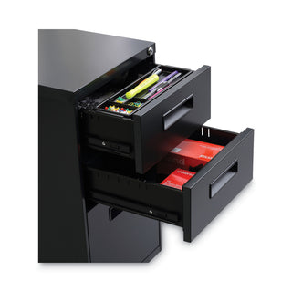 Alera® Three-Drawer Metal Pedestal File, 14.96w x 19.29d x 27.75h, Charcoal (ALEPABBFCH)