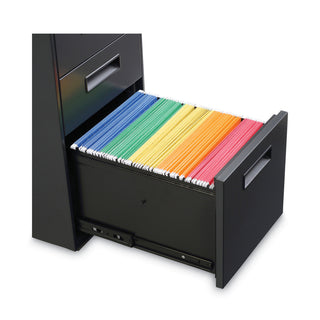 Alera® Three-Drawer Metal Pedestal File, 14.96w x 19.29d x 27.75h, Charcoal (ALEPABBFCH)