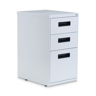 Alera® Three-Drawer Metal Pedestal File, 14.96w x 19.29d x 27.75h, Light Gray (ALEPABBFLG)