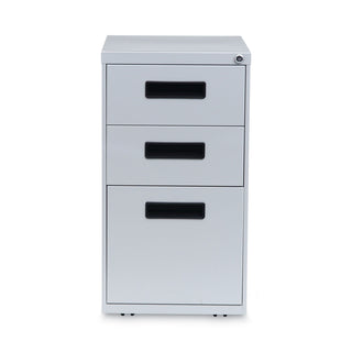 Alera® Three-Drawer Metal Pedestal File, 14.96w x 19.29d x 27.75h, Light Gray (ALEPABBFLG)