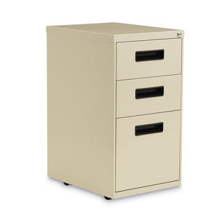 Alera® Three-Drawer Metal Pedestal File, 14.96w x 19.29d x 27.75h, Putty (ALEPABBFPY)