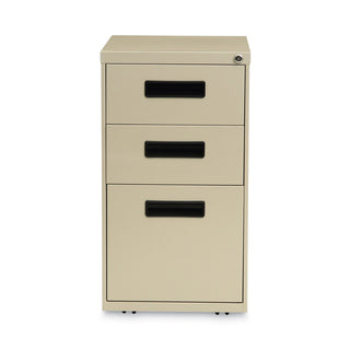 Alera® Three-Drawer Metal Pedestal File, 14.96w x 19.29d x 27.75h, Putty (ALEPABBFPY)