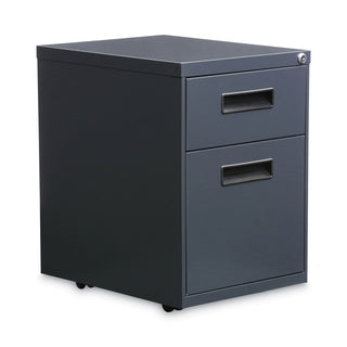 Alera® Two-Drawer Metal Pedestal File, 14.96w x 19.29d x 21.65h, Charcoal (ALEPABFCH)