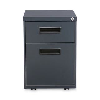 Alera® Two-Drawer Metal Pedestal File, 14.96w x 19.29d x 21.65h, Charcoal (ALEPABFCH)