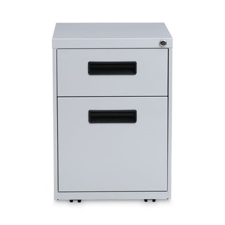 Alera® Two-Drawer Metal Pedestal File, 14.96w x 19.29d x 21.65h, Light Gray (ALEPABFLG)